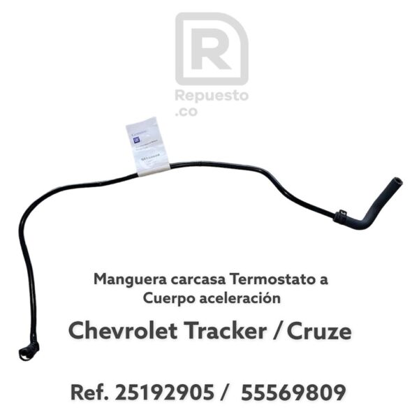 Manguera tubo carcasa termostato a cuerpo aceleración Chevrolet Tracker, Cruze, GM