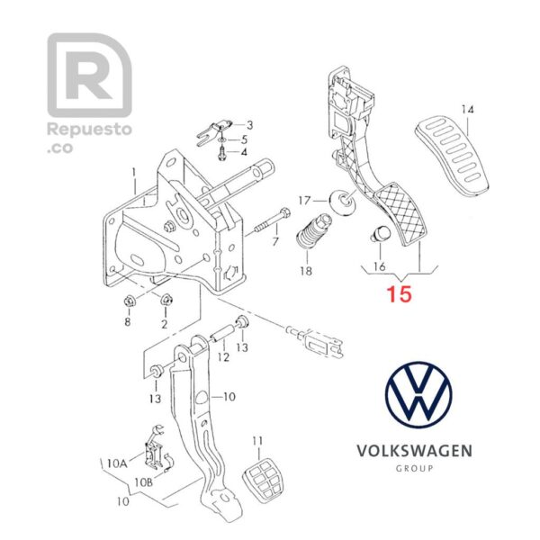 Pedal acelerador electrónico Volkswagen Gol – Original